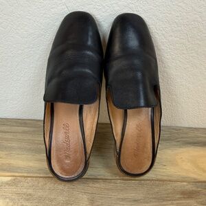 Madewell Black Leather Mule Slides Size 6.5 Butter Soft Leather Great Condition!